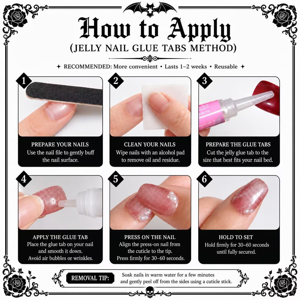Midnight Witchmoon - Blue Galaxy Gothic Stiletto Press On Nails